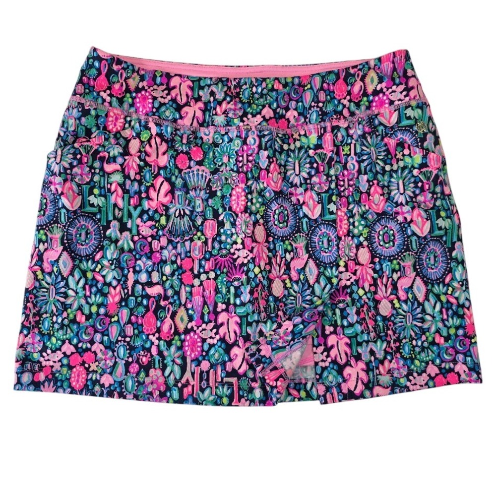 Lilly Pulitzer Womens M Luxletic Skort Multi Color Tropical Floral